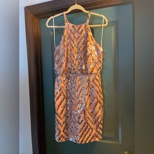 Vince Camuto blush tone sequined dress - silver and pink sequins
